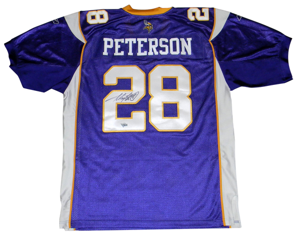 ADRIAN PETERSON SIGNED MINNESOTA VIKINGS #28 AUTHENTIC REEBOK JERSEY FANATICS