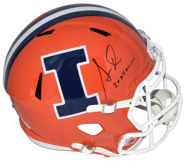 SIMEON RICE SIGNED ILLINOIS ILLINI FULL SIZE SPEED HELMET W/ 2X ALL-AMERICAN