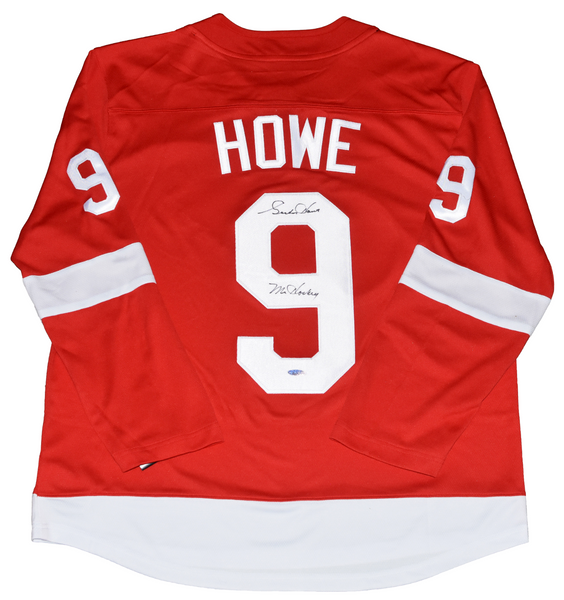 GORDIE HOWE SIGNED DETROIT RED WINGS #9 RED FANATICS JERSEY TRISTAR W/ MR HOCKEY