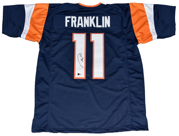 TROY FRANKLIN AUTOGRAPHED DENVER BRONCOS #11 NAVY JERSEY BECKETT
