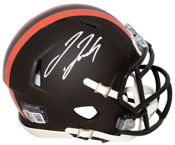 JERRY JEUDY AUTOGRAPHED CLEVELAND BROWNS 2025 ALT SPEED MINI HELMET BECKETT