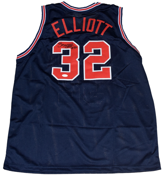 SEAN ELLIOTT SIGNED ARIZONA WILDCATS #32 NAVY BASKETBALL JERSEY JSA