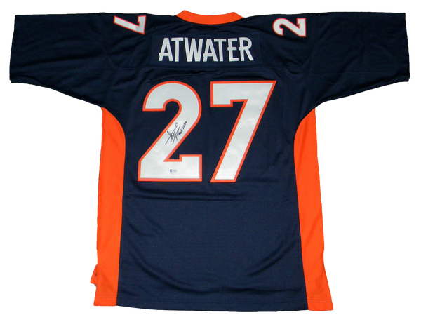 STEVE ATWATER SIGNED DENVER BRONCOS #27 MITCHELL & NESS JERSEY BECKETT HOF 2020