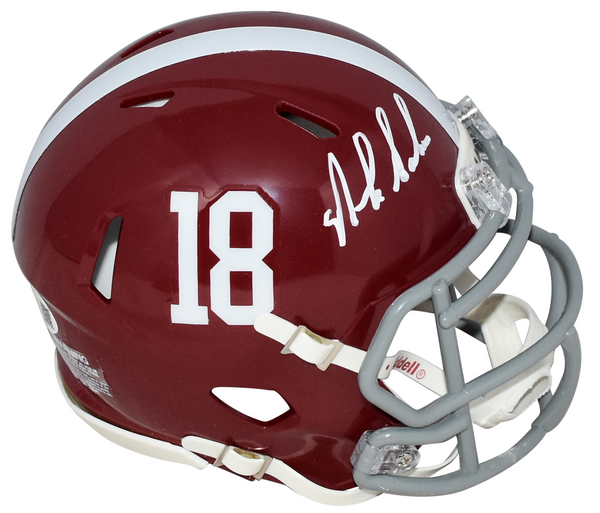 NICK SABAN AUTOGRAPHED ALABAMA CRIMSON TIDE SPEED MINI HELMET JSA
