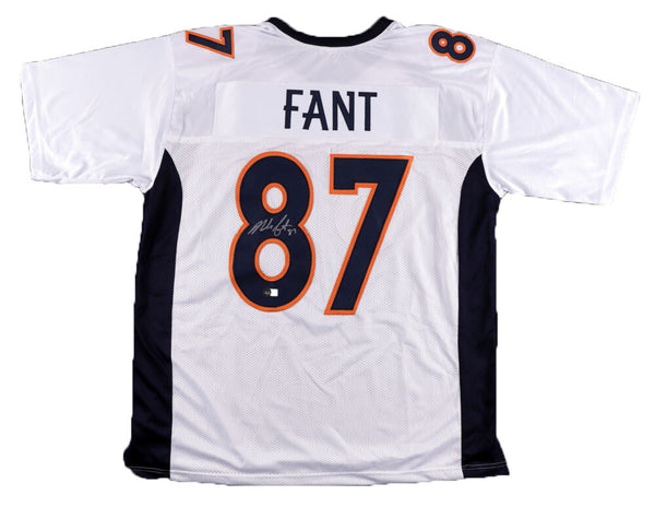 NOAH FANT AUTOGRAPHED SIGNED DENVER BRONCOS #87 WHITE JERSEY BECKETT