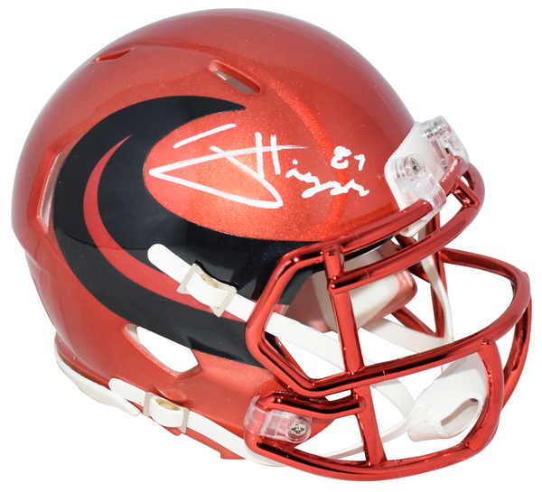 JAYDEN HIGGINS AUTOGRAPHED HOUSTON TEXANS RED SPEED MINI HELMET BECKETT