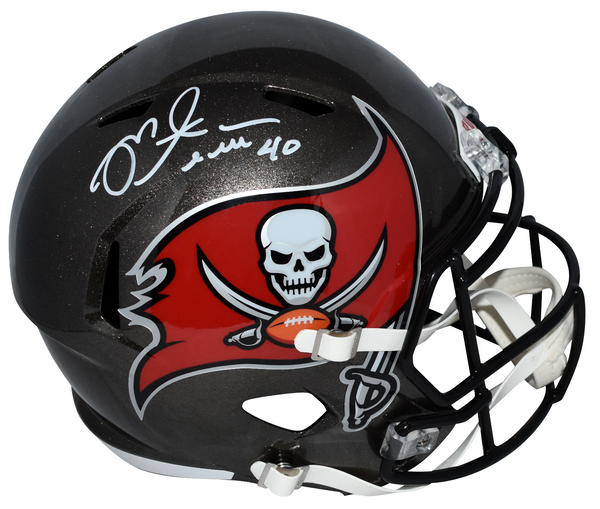 MIKE ALSTOTT AUTOGRAPHED TAMPA BAY BUCCANEERS FULL SIZE SPEED HELMET BECKETT