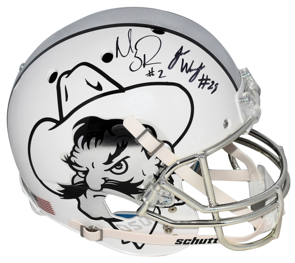 MASON RUDOLPH & JAMES WASHINGTON SIGNED OKLAHOMA STATE COWBOYS FULL SIZE HELMET