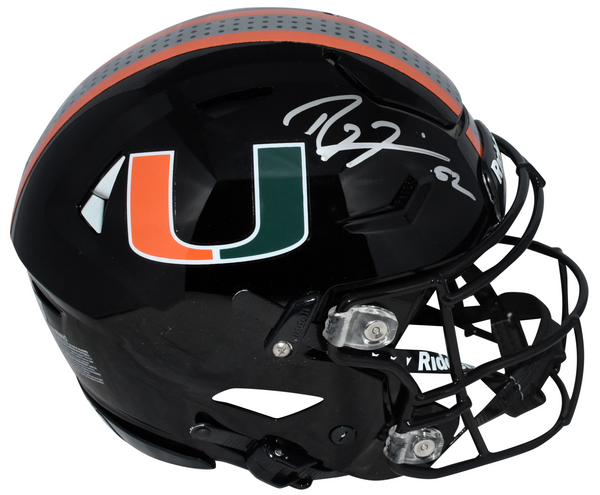 RAY LEWIS SIGNED MIAMI HURRICANES BLACK AUTHENTIC SPEEDFLEX HELMET BECKETT