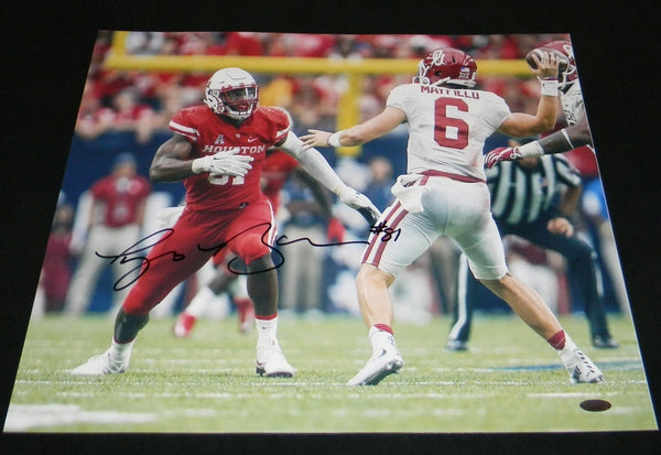 TYUS BOWSER AUTOGRAPHED SIGNED HOUSTON 16x20 PHOTO TRISTAR
