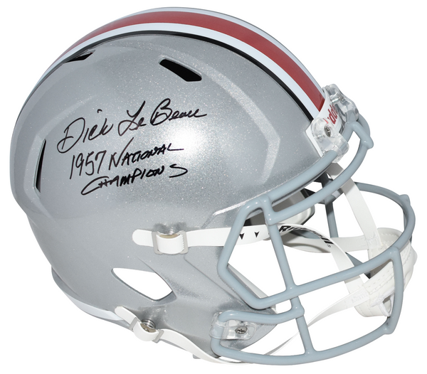 DICK LEBEAU SIGNED OHIO STATE BUCKEYES FULL SIZE SPEED HELMET W/ 1957 CHAMPIONS