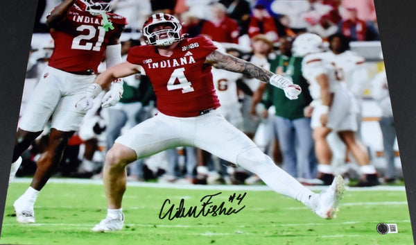 AIDEN FISHER AUTOGRAPHED INDIANA HOOSIERS VS MIAMI 16x20 PHOTO BECKETT