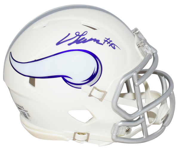DALLAS TURNER AUTOGRAPHED MINNESOTA VIKINGS WHITE SPEED MINI HELMET BECKETT