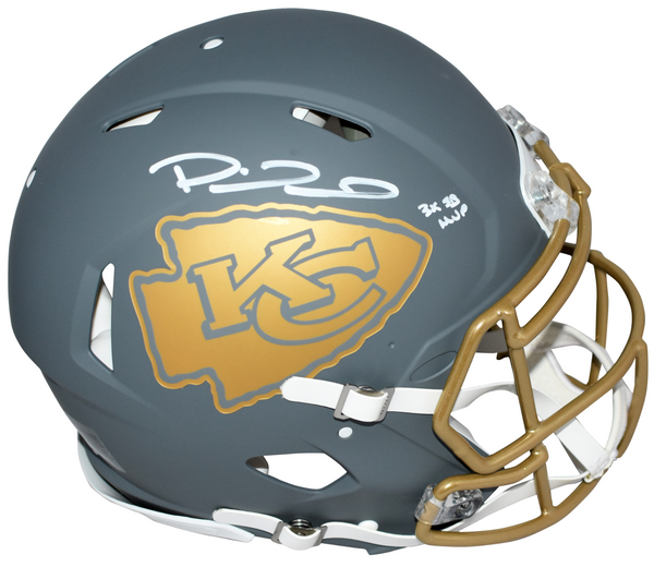 PATRICK MAHOMES SIGNED KANSAS CITY CHIEFS SLATE AUTHENTIC HELMET W/ 3X SB MVP