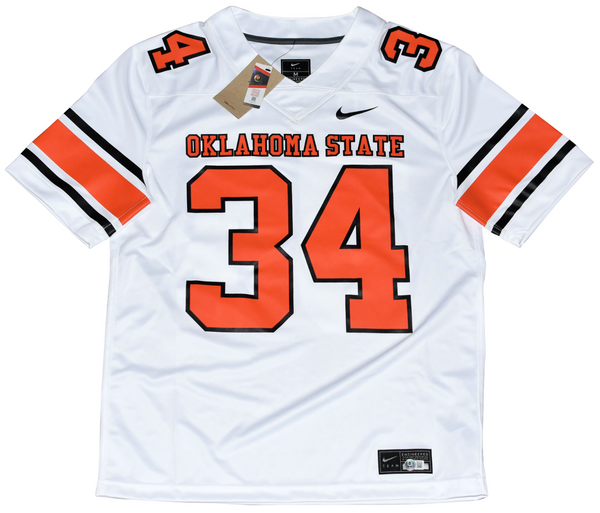 THURMAN THOMAS SIGNED OKLAHOMA STATE COWBOYS #34 WHITE NIKE JERSEY BECKETT