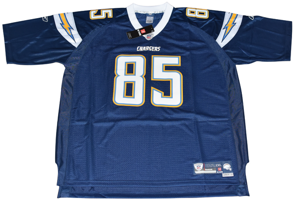 ANTONIO GATES SIGNED SAN DIEGO CHARGERS #85 REEBOK PREMIER JERSEY W/ HOF 25