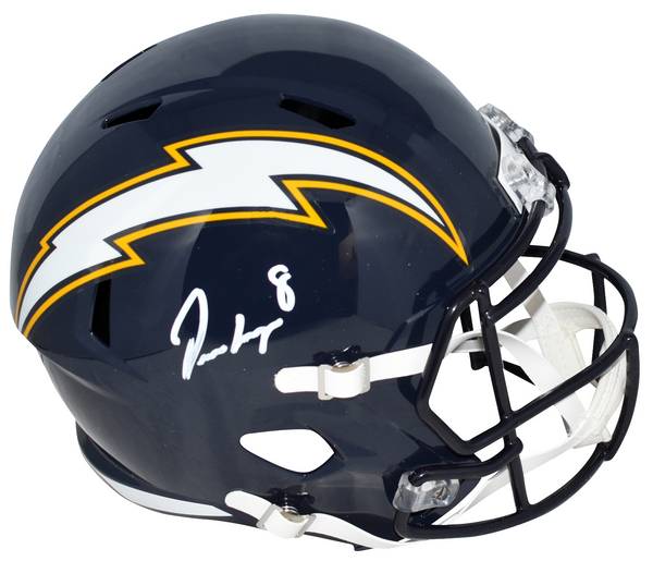 OMARION HAMPTON SIGNED LOS ANGELES CHARGERS NAVY FULL SIZE SPEED HELMET BECKETT