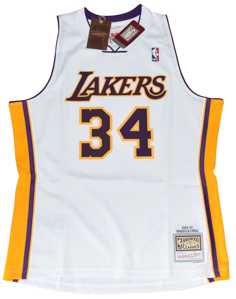 SHAQUILLE O'NEAL SIGNED LOS ANGELES LAKERS WHITE MITCHELL & NESS JERSEY BECKETT