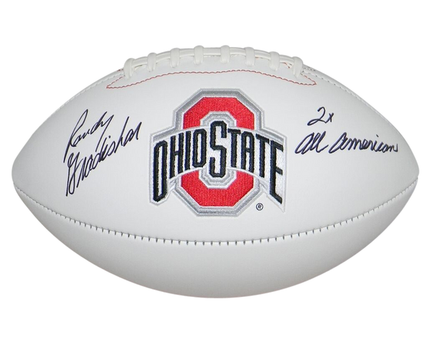RANDY GRADISHAR AUTOGRAPHED SIGNED OHIO STATE BUCKEYES WHITE LOGO FOOTBALL JSA