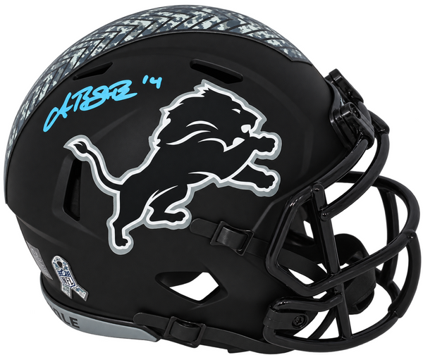 AMON-RA ST BROWN SIGNED DETROIT LIONS SALUTE TO SERVICE 5 MINI HELMET BECKETT