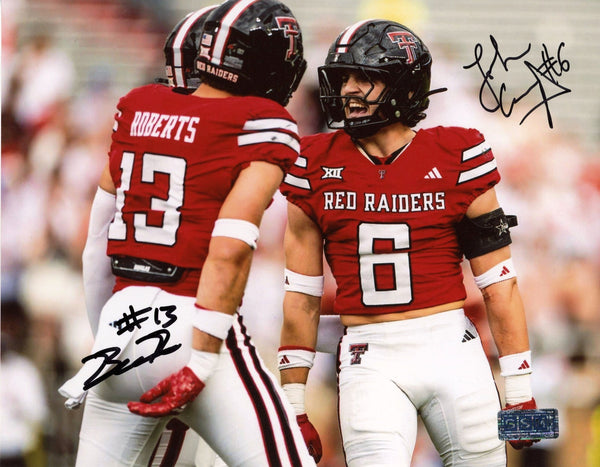 BEN ROBERTS & JOHN CURRY SIGNED TEXAS TECH RED RAIDERS 8x10 PHOTO COA