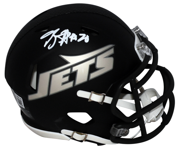 BREECE HALL AUTOGRAPHED NEW YORK JETS 2025 RIVALRIES SPEED MINI HELMET BECKETT