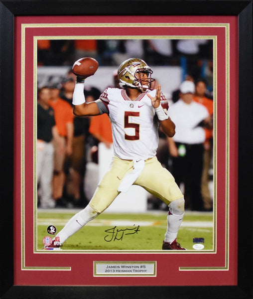 JAMEIS WINSTON SIGNED FLORIDA STATE SEMINOLES 16x20 FRAMED PHOTO JSA