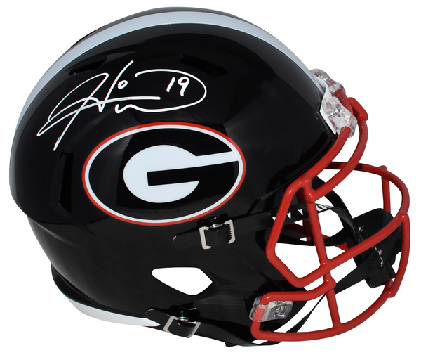 HINES WARD AUTOGRAPHED GEORGIA BULLDOGS BLACK FULL SIZE SPEED HELMET BECKETT