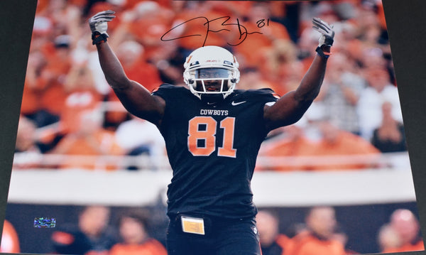 JUSTIN BLACKMON AUTOGRAPHED OKLAHOMA STATE COWBOYS 16x20 PHOTO COA