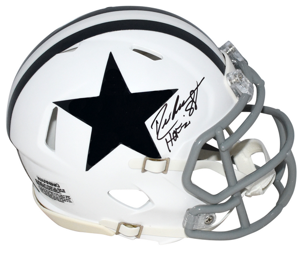 DREW PEARSON SIGNED DALLAS COWBOYS WHITE SPEED MINI HELMET W/ HOF 21