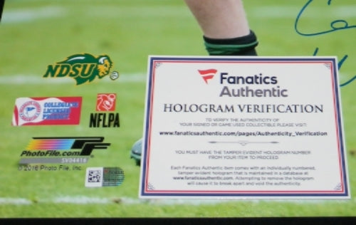 CARSON WENTZ AUTOGRAPHED SIGNED NORTH DAKOTA STATE BISON 16x20 PHOTO FANATICS