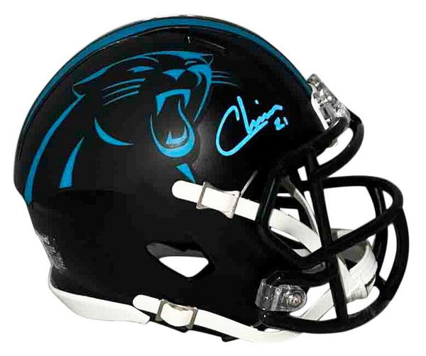 JEREMY CHINN SIGNED CAROLINA PANTHERS BLACK ALTERNATE SPEED MINI HELMET BECKETT