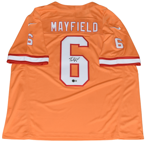 BAKER MAYFIELD SIGNED TAMPA BAY BUCCANEERS #6 NIKE LIMITED CREAMSICLE JERSEY BAS