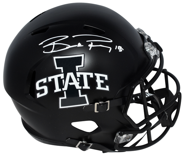 BROCK PURDY AUTOGRAPHED IOWA STATE CYCLONES BLACK FULL SIZE SPEED HELMET BECKETT