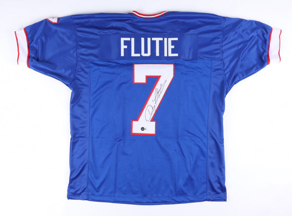 DOUG FLUTIE AUTOGRAPHED SIGNED BUFFALO BILLS #7 BLUE JERSEY BECKETT