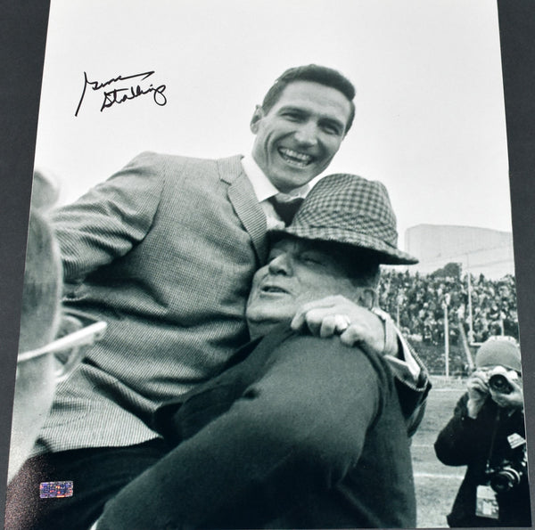 GENE STALLINGS SIGNED AUTOGRAPHED TEXAS A&M AGGIES 16x20 PHOTO W/ BEAR BRYANT