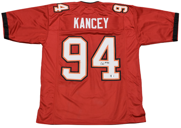 CALIJAH KANCEY SIGNED TAMPA BAY BUCCANEERS BUCS #94 RED JERSEY BECKETT