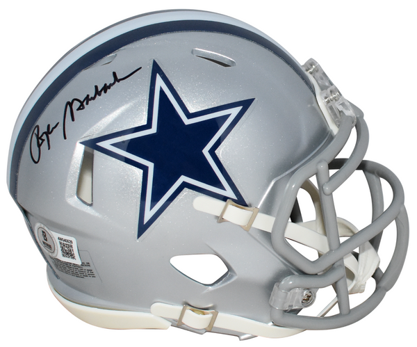 ROGER STAUBACH AUTOGRAPHED DALLAS COWBOYS SPEED MINI HELMET BECKETT