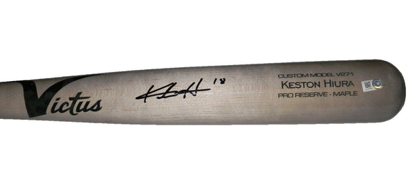 KESTON HIURA SIGNED DODGERS BREWERS VICTUS GAME MODEL BASEBALL BAT JSA