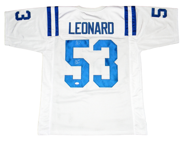 DARIUS LEONARD AUTOGRAPHED INDIANAPOLIS COLTS #53 WHITE JERSEY JSA W/ 2018 DROY