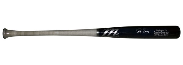 DANSBY SWANSON SIGNED CHICAGO CUBS BRAVES NAVY MARUCCI GAME MODEL BAT BECKETT