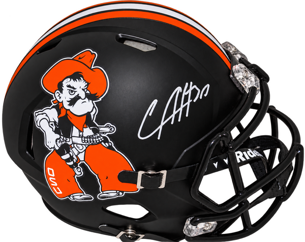 CHUBA HUBBARD SIGNED OKLAHOMA STATE COWBOYS PISTOL PETE FULL SIZE HELMET BECKETT