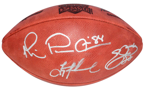 TROY AIKMAN EMMITT SMITH MICHAEL IRVIN SIGNED COWBOYS SUPER BOWL XXVII FOOTBALL