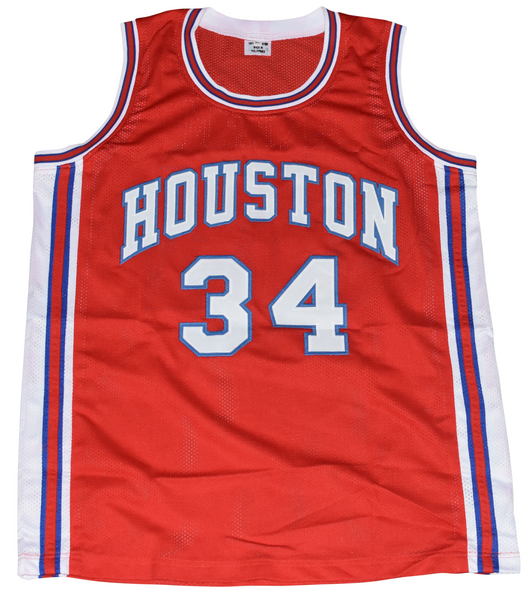 HAKEEM OLAJUWON SIGNED HOUSTON COUGARS #34 RED BASKETBALL JERSEY JSA