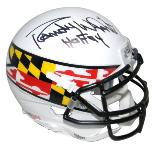 RANDY WHITE AUTOGRAPHED MARYLAND TERRAPINS MATTE WHITE MINI HELMET JSA