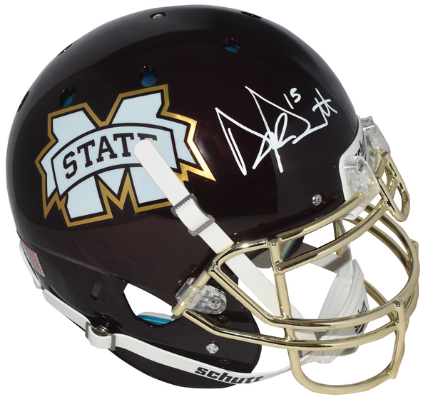 DAK PRESCOTT SIGNED MISSISSIPPI STATE BULLDOGS MAROON CHROME AUTHENTIC HELMET
