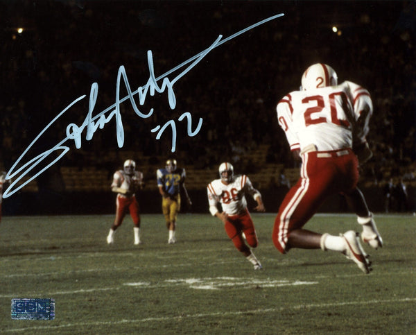 JOHNNY RODGERS SIGNED AUTOGRAPHED NEBRASKA CORNHUSKERS 8x10 PHOTO COA