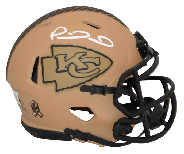 PATRICK MAHOMES SIGNED KANSAS CITY CHIEFS SALUTE TO SERVICE II MINI HELMET BAS