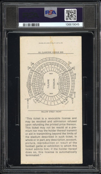 ROGER STAUBACH SIGNED 1972 SUPER BOWL VI 6 TICKET COWBOYS DOLPHINS PSA AUTO 10