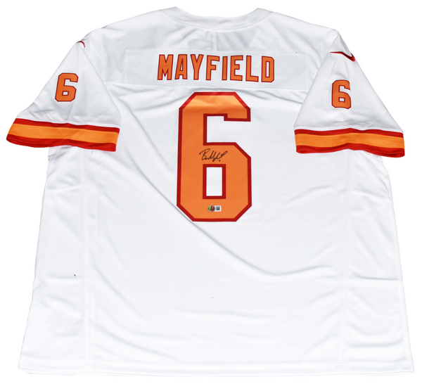 BAKER MAYFIELD SIGNED TAMPA BAY BUCCANEERS #6 WHITE NIKE LIMITED JERSEY BECKETT